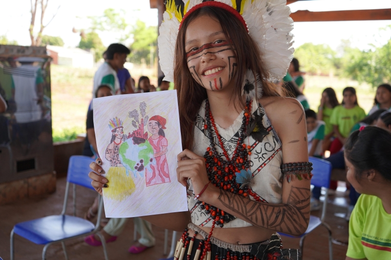Aluna indígena de Nioaque é destaque em concurso nacional de desenho